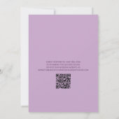 QRコードカジュアルタイポグラフィパープル結婚ズ 招待状 (裏面)