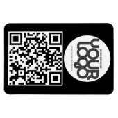 QRコードカスタマイズ可能なモダンブラック名刺 マグネット (横)