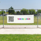 QRコードカスタムとロゴのビジネスバナーテンプレート 横断幕 (インサイチュ)