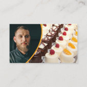 QRコードカスタムを使用した写真のペストリー画像 名刺 (正面)