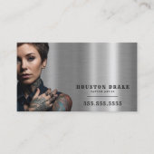 QRコードカスタムアートワークヴィンテージタトゥーアーティスト 名刺 (正面)