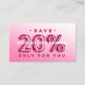 QRコードカスタムショッピング20%オフ挿入オンライン挿入 名刺 (正面)