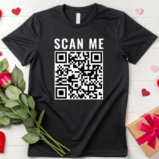 QRコードカスタムスキャン可能なくもの巣アドレスまたはリンクのスキャン Tシャツ