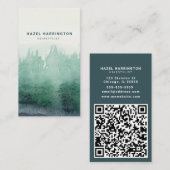 QRコードカスタムスキャン可能な木の水色垂直 名刺 (正面/裏面)