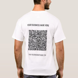 QRコードカスタムテキストビジネスTシャツ例 Tシャツ