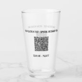 QRコードカスタムテキストプロモーションガラスの例 タンブラーグラス (裏面)