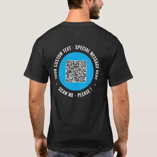 QRコードカスタムテキストTシャツ例 Tシャツ (裏面)