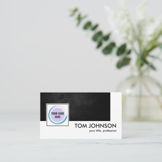 QRコードカスタムデザイン仮想連絡黒はっきりした色 名刺 (スタンド正面)