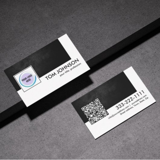 QRコードカスタムデザイン仮想連絡黒はっきりした色 名刺