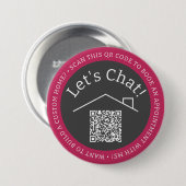 QRコードカスタムビジネスマーケティングラウンドボタン 缶バッジ (正面&裏面)
