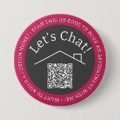 QRコードカスタムビジネスマーケティングラウンドボタン 缶バッジ (正面)