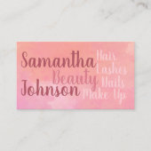 QRコードカスタムモダンピンク美しい 名刺 (正面)