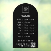 QRコードカスタム付きオフィス時間あなたのロゴストア ウィンドウサイン (シート3)