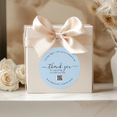 QRコードカスタム付きDusty Blueスタンプ ラウンドシール