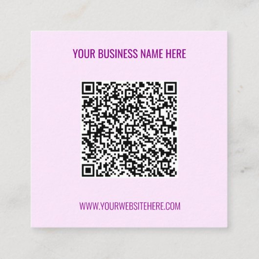 QRコードカスタム文字デザインYour Own Business Card スクエア名刺 (裏面)