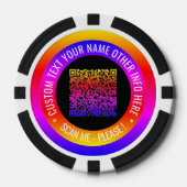 QRコードカスタム文字パーソナライズされたトランプのポーカーチップ ポーカーチップ (正面)