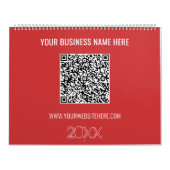 QRコードカスタム文字ビジネスカレンダーあなたの色 カレンダー (カバー)