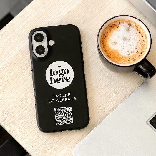 QRコードカスタム文字ブラックビジネス会社ロゴ Case-Mate iPhoneケース
