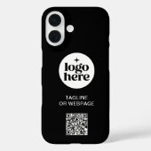 QRコードカスタム文字ブラックビジネス会社ロゴ Case-Mate iPhoneケース (裏面)