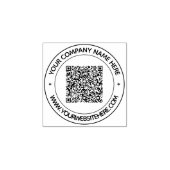 QRコードカスタム文字ラウンドゴム印テンプレート ラバースタンプ (インプリント)