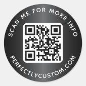 QRコードカスタム文字ラウンドダークグレー勾配 ラウンドシール (正面)