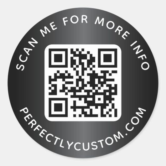 QRコードカスタム文字ラウンドダークグレー勾配 ラウンドシール (正面)