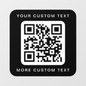 QRコードカスタム文字上下の白黒 ウィンドウサイン (シート)