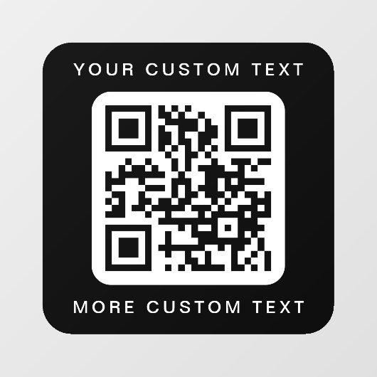 QRコードカスタム文字上下の白黒 ウィンドウサイン (シート)