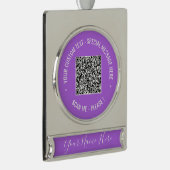 QRコードカスタム文字名クリスマスオーナメント シルバープレートバナーオーナメント (右)