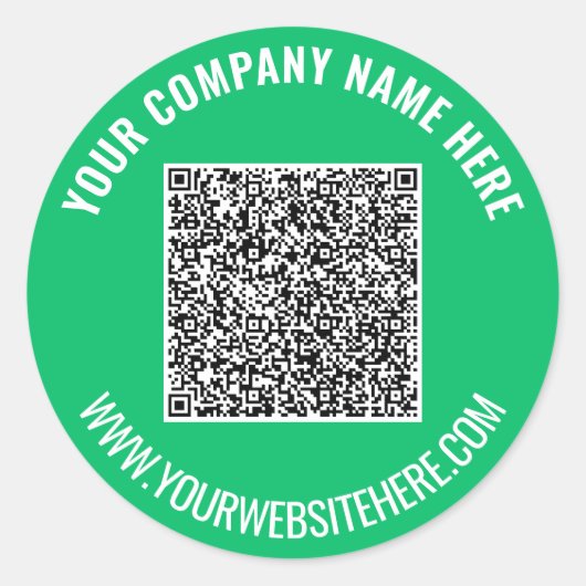 QRコードカスタム文字宣伝シールテンプレート ラウンドシール (正面)