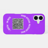 QRコードカスタム文字iPhoneケース色の選択 iPhone 16ケース (裏面横)
