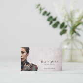 QRコードカスタム紫デマスクヴィンテージタトゥーアーティスト 名刺 (スタンド正面)