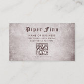 QRコードカスタム紫デマスクヴィンテージタトゥーアーティスト 名刺 (裏面)