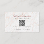 QRコードカップケーキバラ金ゴールドグリッタードリップマーブルシェフ 名刺 (裏面)