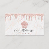 QRコードカップケーキバラ金ゴールドグリッタードリップマーブルシェフ 名刺 (正面)