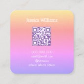QRコードカップケーキホームベーカリー光グラデーション スクエア名刺 (裏面)