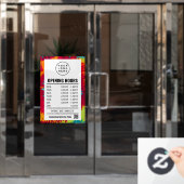 Qrコードカラフルによる絞り染めの開封時間 ウィンドウサイン (オフィスドア)