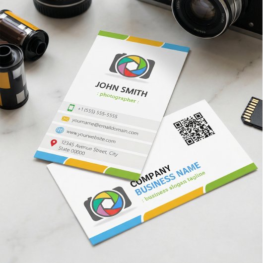 QRコードカラフルによる鮮やかな写真 名刺