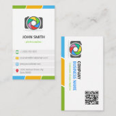 QRコードカラフルによる鮮やかな写真 名刺 (正面/裏面)