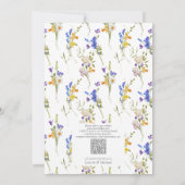 QRコードカラフルヴィンテージガーデン結婚モノグラム 招待状 (裏面)