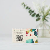 QRコードカラフル名刺のバブル 名刺 (スタンド正面)