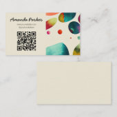 QRコードカラフル名刺のバブル 名刺 (正面/裏面)