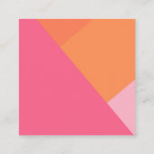 QRコードカラーブロックオレンジピンクウェディングRSVP エンクロージャーカード (裏面)