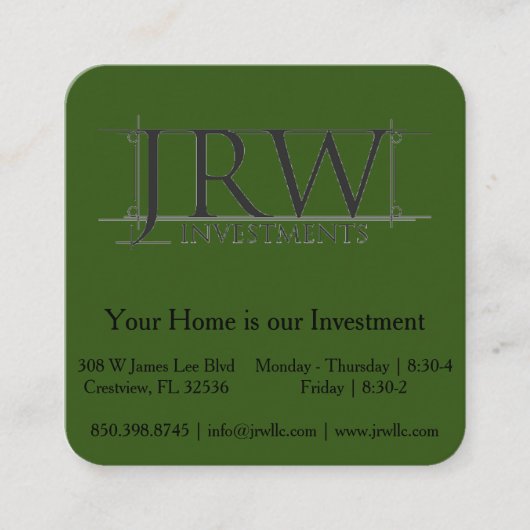 QRコードカードの正方形 スクエア名刺 (正面)