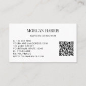 QRコードガーデンデザイナー水彩緑 名刺 (裏面)