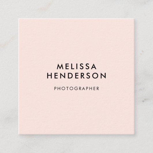 QRコードガーリープロフェッショナルミニマル赤面ピンク スクエア名刺 (正面)