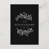 Qrコードキャプチャ結婚の写真ブラックシックモダン (裏面)