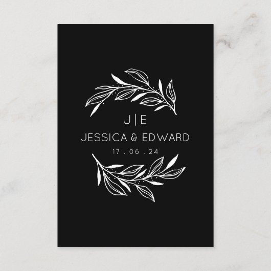 Qrコードキャプチャ結婚の写真ブラックシックモダン (裏面)