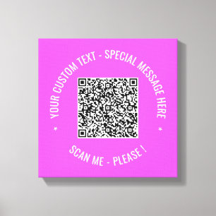 QRコードキャンバス印刷スキャン情報およびカスタム文字 キャンバスプリント