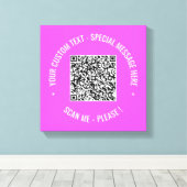 QRコードキャンバス印刷スキャン情報およびカスタム文字 キャンバスプリント (インサイチュ (ウッドフロア))